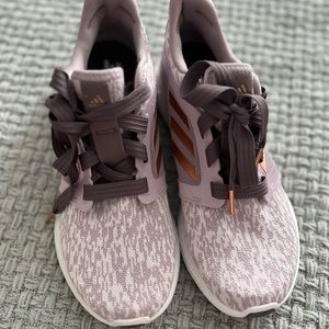 Lilac and copper adidas edge Lux 4 athletic shoes